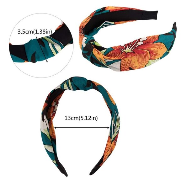 Women’s Knotted Headbands Set Elastic Fabric Wide Boho Accessories - Picture 5 of 7